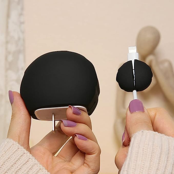 Image of VEROX Cute 3D Style Compatible with iPhone Charger Case Cover Protector Cartoon Style 18W and 20W Adapter Cover- Black Eye