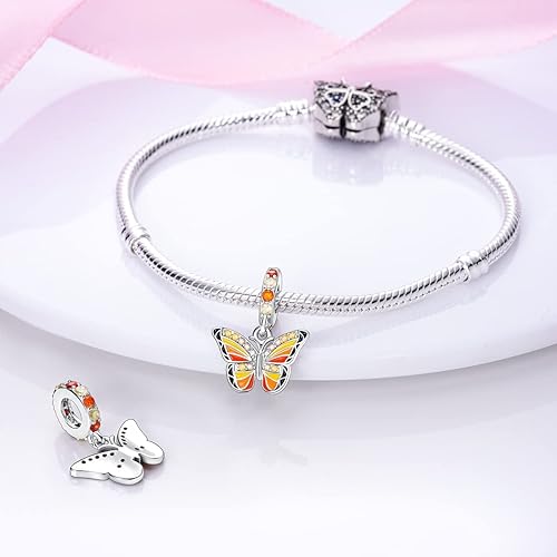 Miniatura 6 de Parmuz Abalorio de plata de ley 925 para pulsera, collar, colgante, amor, mamá, viaje al océano, mariposa, fiesta, abalorios, dijes, colgantes,