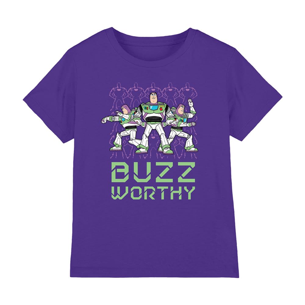Disney Toy Story 5 Buzz Worthy Trio Kids T Shirt, Purple, 3-4Y