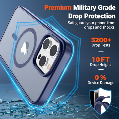 Image of SUPFINE Magnetic for iPhone 12 Pro Max Case (Compatible with MagSafe) (Military Grade Drop Protection) Slim Translucent Matte Shockproof with Anti-Fingerprint Phone Case,Lavender Gray
