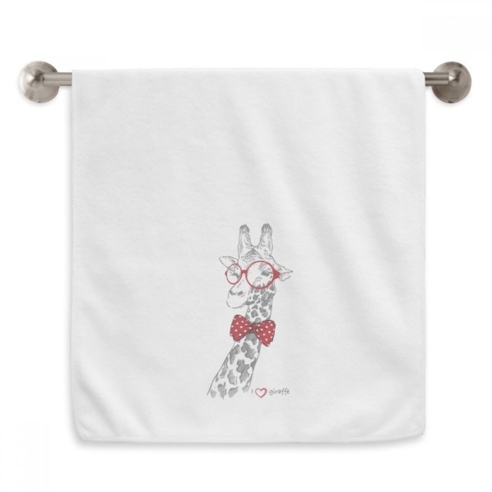 Serviette douce Lunettes Girafe blanc 13x29 pouces débarbouillette