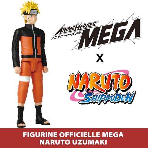 Bandai Anime Heroes Mega Naruto Shippuden Figurine Naruto Uzumaki 30 cm Grande Figurine articulée Figurine Manga Licence Officielle Naruto Jouet Enfant et + 38151 - vue 2