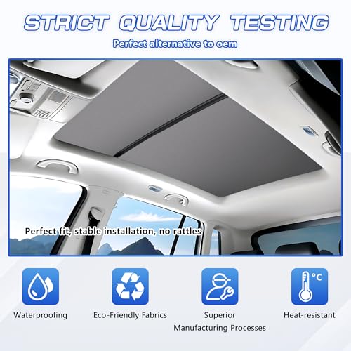 Image of Sunshade Cover Sunroof Compatible with Cadillac SRX 2010-2016 Replace # 25964409(Gray)