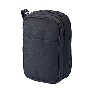 LIHIT LAB Gadget Pouch, Double, 5 x 3.6 x 8.5, Black (A7765-24)