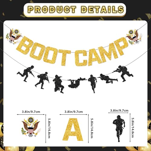Image of Boot Camp Banner, Army Party Decorations, Army Banner, Army Decorations for Birthday Party