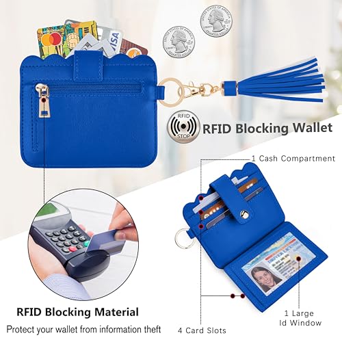 Image of Wristlet Wallet for Women with Keychain - RFID Card Holder Small Wallet Wristlet with Key Ring
