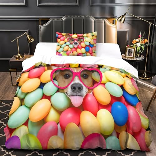 Parure de lit microfibre 3D housse de couette imprimée chien