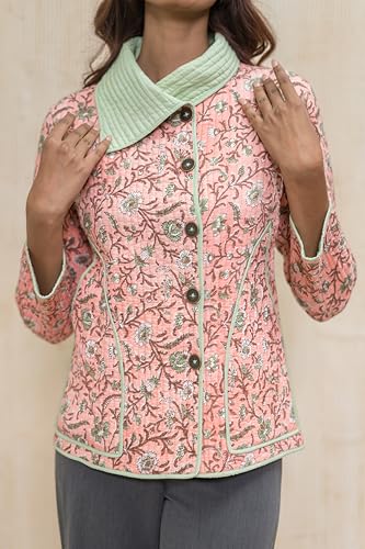 Image of Cotton Quilted Jacket for Winter | Warm Lightweight, Soft Quilted Reversible, Casual Jackets for Women | Stylish Cotton Outerwear | Breathable & Comfortable