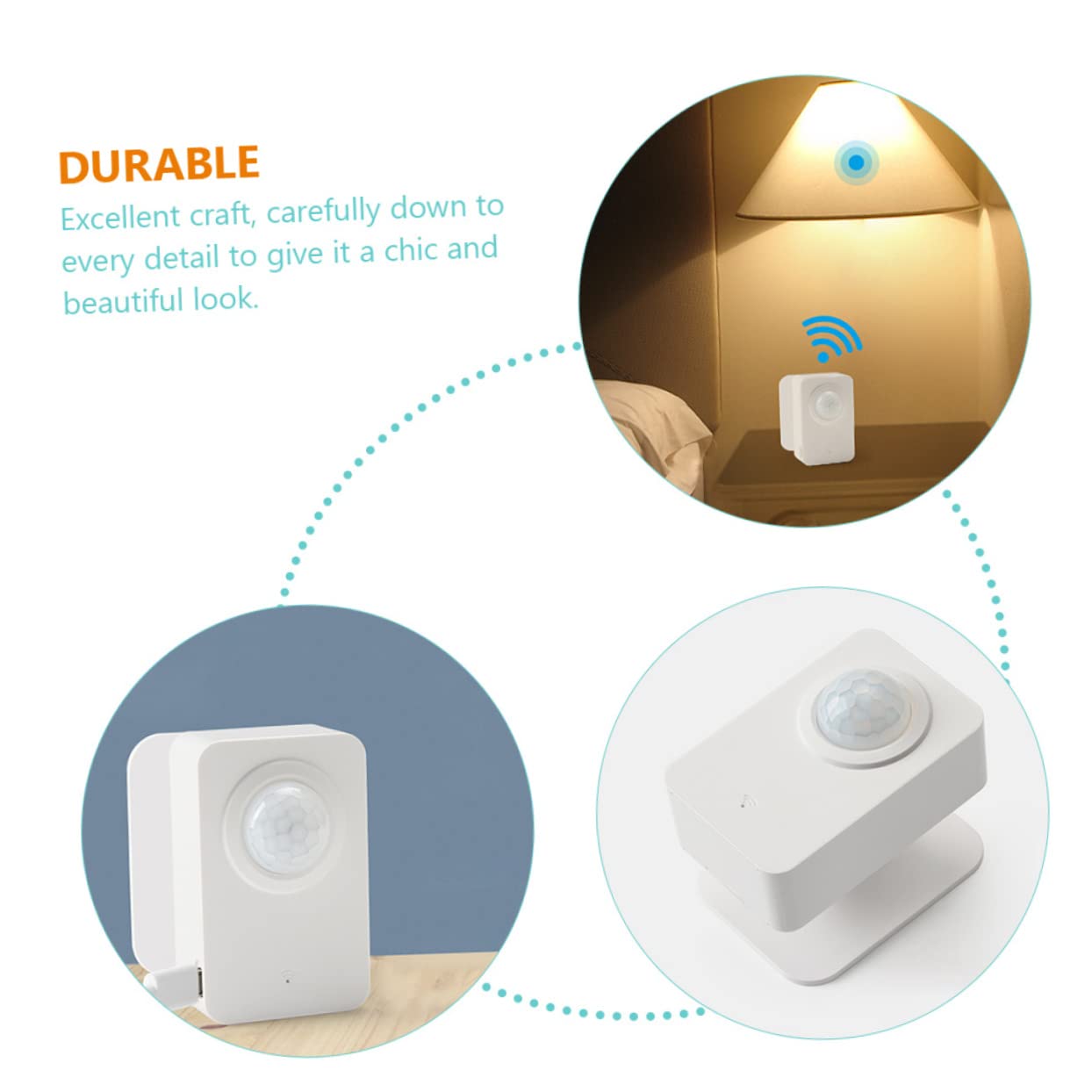 ARTIBETTER Smart Pir Bewegungsmelder WLAN Sensor Kabelloser Intelligenter Bewegungssensor Kompatibel mit Smart Home Systemen Energiesparend mit Akku und USB Stromversorgung Einfache