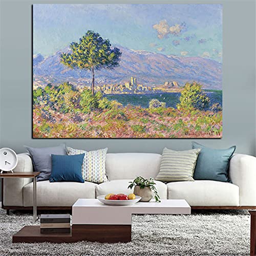 Tableau Monet Antibes Châssis Bois pour Décorer un Salon - 3