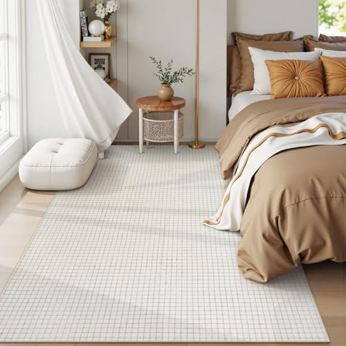 Tapete Beige Geométrico 5x7 Pies Lavable miniatura 3