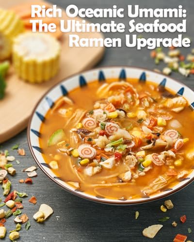 Image of Ramen Toppings Seafood Mix 14oz, 11 Ingredient Dried Seafood & Vegetable Blend with Goji, Savory Umami Flavor Upgrade Instant Noodles, Non-GMO, Low Sodium, Up To 20 Servings