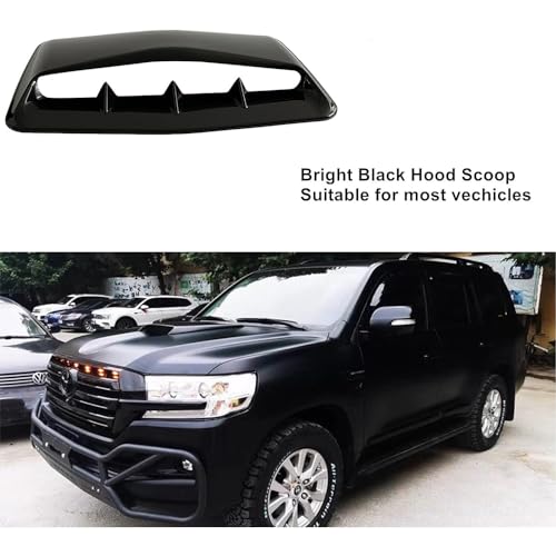 Image of Automaze Hood Scoop Car Hood Vent Universal Air Intake Grille Inlet Trim Decor Cover Turbo Bonnet Vent Cover Accessory (Black)