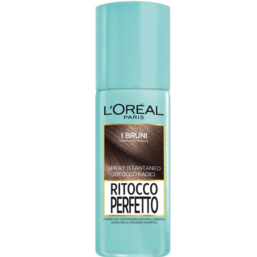 L'Oréal Paris Spray Ritocco Perfetto, Spray Istantaneo per Radici e Capelli Bianchi, Durata fino a 1 Shampoo, Colore: Bruno, 75 ml (Confezione da 2)