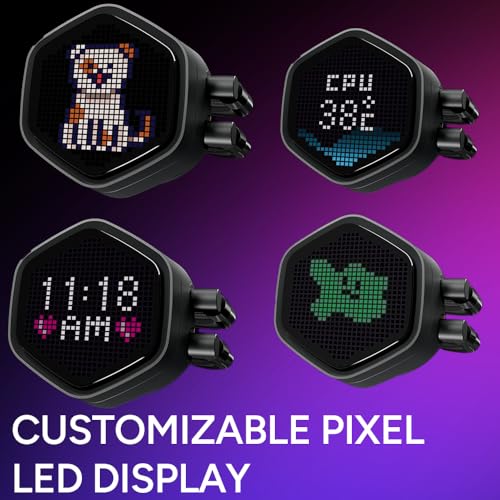 Image of Cooler Master ML 360 Atmos II Pixel LED ARGB CPU Liquid Cooler Black | Support LGA1851, LGA1700, AM5, AM4 Socket | Ultra-Low Profile Pump | 360mm AIO | Sickle Flow Edge Fans | Pixel LED Screen