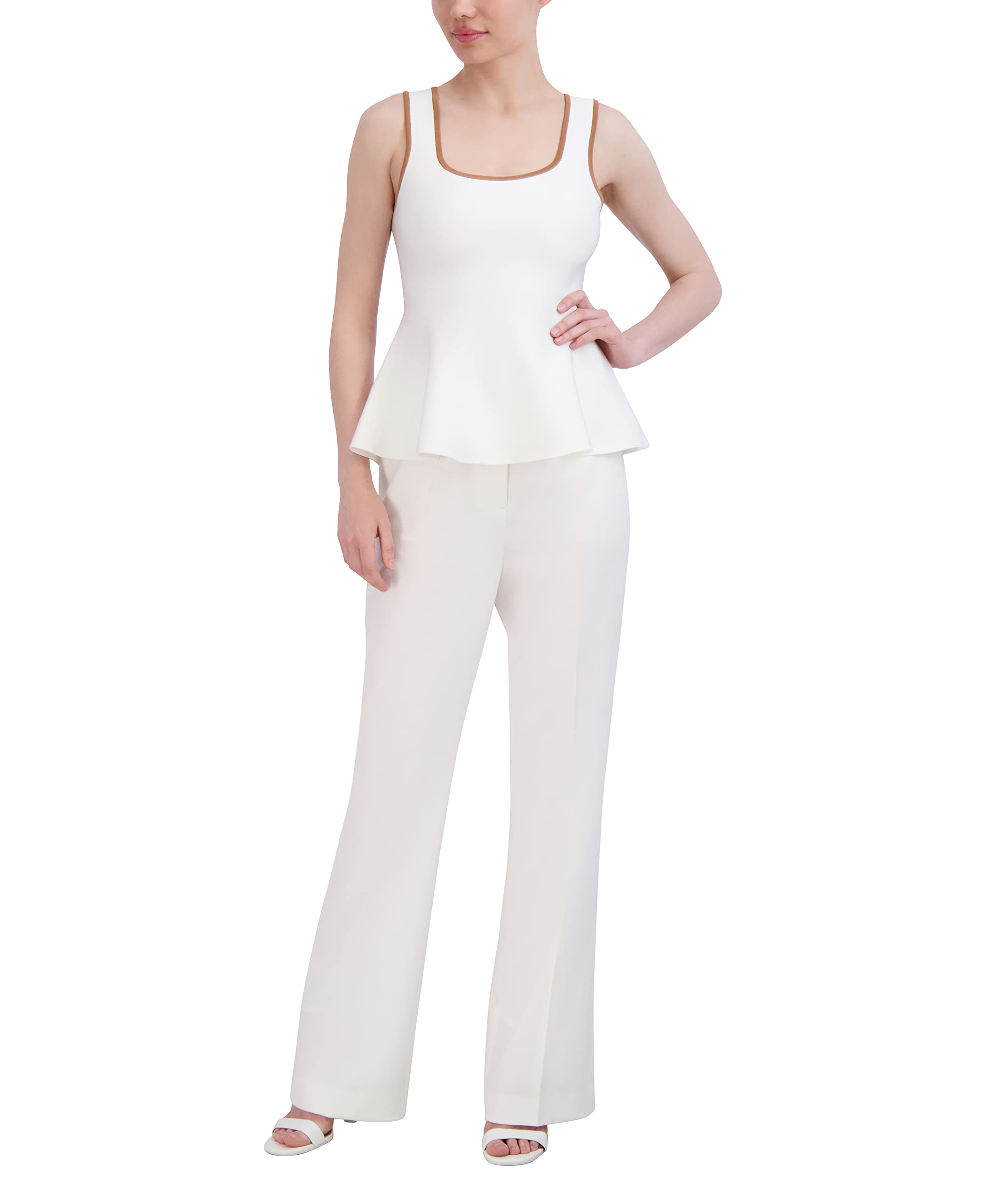 BCBGMAXAZRIAwomens Square Neck Pullover Sweater Top Pullover Sweater