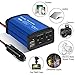 GELOO 300W Power Inverter Car Charger DC 12V to 110V AC Converter with 4.8A Dual USB Ports (Blue)