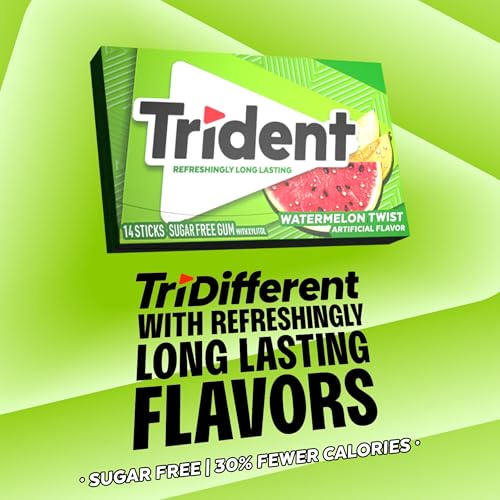 Image of Trident Watermelon Twist Sugar Free Gum, 14 Pieces (Pack of 144)