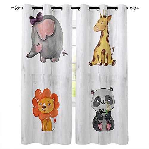 FTCAKET Vorhang Gardine Cartoon Gardine Weihnachtsmotiv Tier niedlich 3D...