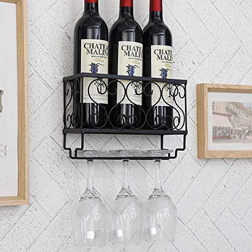 Soporte metálico para botellas y copas negro miniatura 1