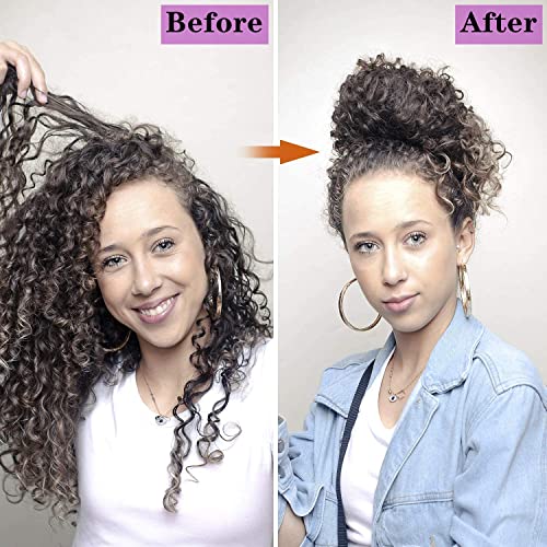 Glecurv 2Pcs Banana Hair Clips Large Stretchy Banana Clip For Curly Wavy Thick Hair No Crease Adjust Clincher Comb Ponytail Hair Grip For Women Hair Styling Accessories (30Teeth,Black+Glitter Blue) #TOP5