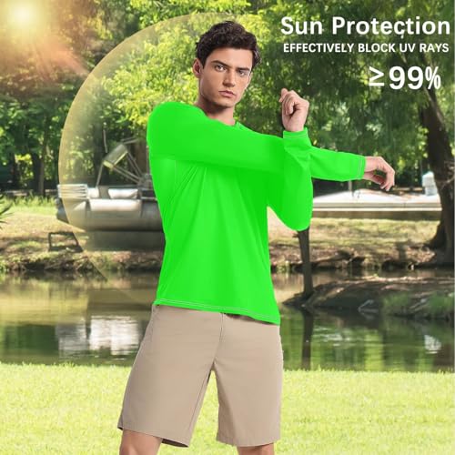 Lime Green Men's Rash Guard Elastic Elasticity Mens Sun Protection Long Sleeve Summer4