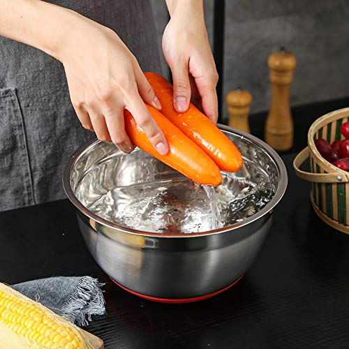 Kiaya Tigela de mistura Tigela de mistura compatible withsalada de aço inoxidável com fundo de silic