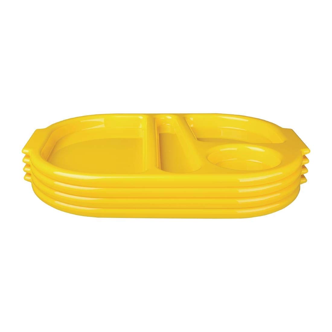 Olympia Kristallon Petit plateau repas compartiments jaune (lot de 10), 322 (L) x 236 (P) mm, passe au lave-vaisselle, usage professionnel et domestique, DL127