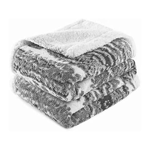 LA MEACK Sherpa Fleece Blanket Throw Blanket for Couch Home Decor Soft Fuzzy Bed Blanket Plush Fluffy Throw Blanket Suitable for All Season Use(Grey, 51"x63") Cover