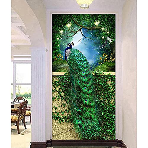 Peinture diamant grand format paon pour décorer votre salon