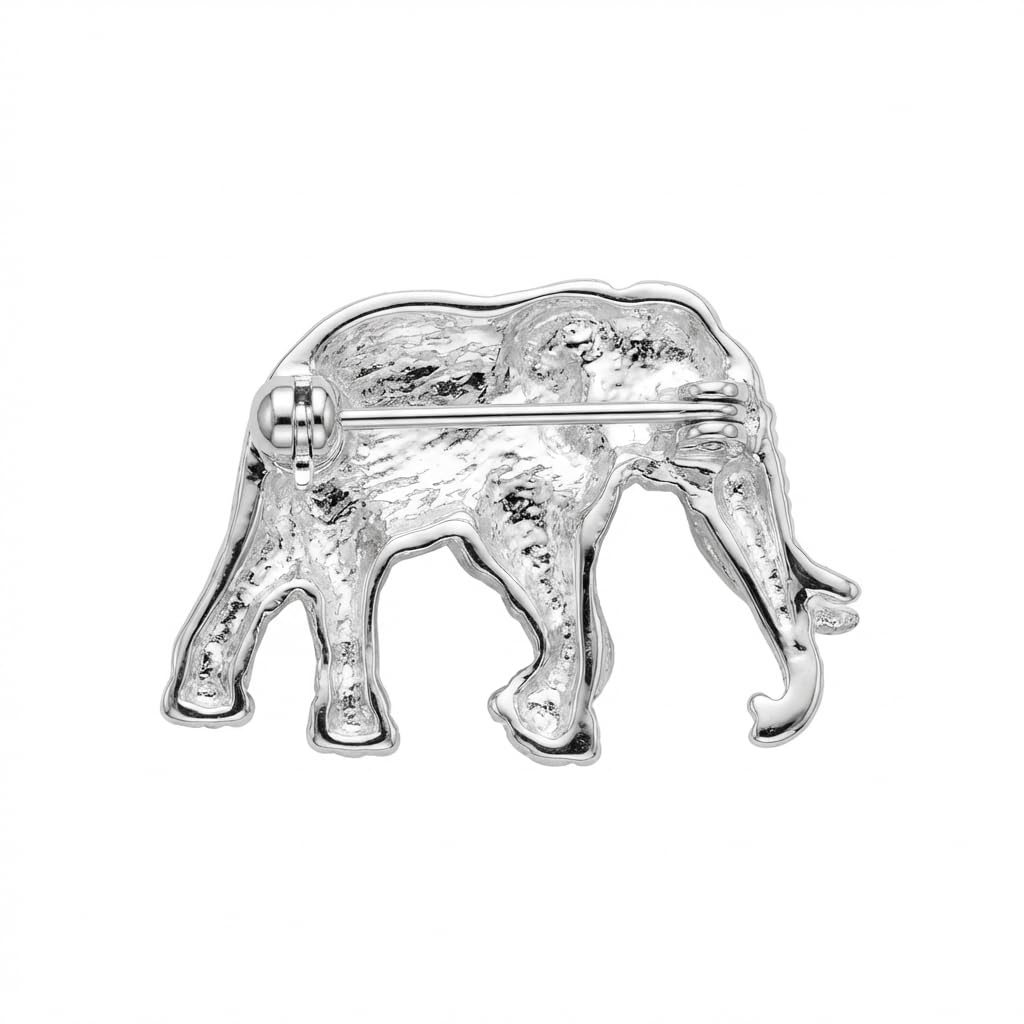 Alexander Castle Broche Éléphant en Argent Sterling 925 pour Femme - Broche en Argent de 28mm x 22mm avec Coffret Cadeau Bijoux
