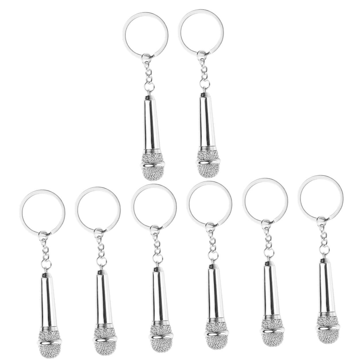 8stücke Mikrofon Schlüsselanhänger Verspielte Taschenanhänger Für Schlüssel Rucksäcke Und Dekorationen Metallisches Design Für Individuelle Styles Und
