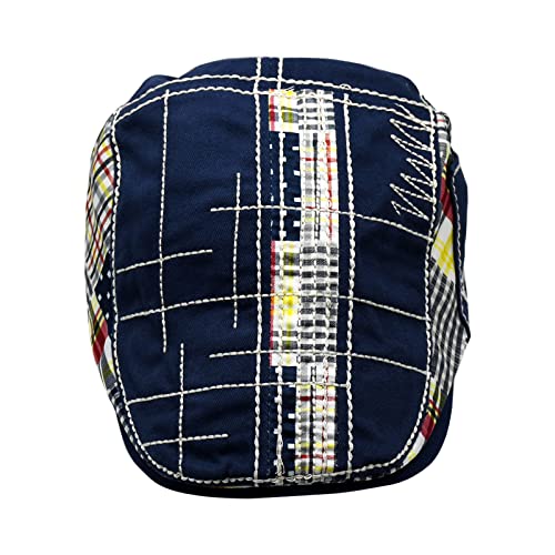 Korixine Men Newsboy Cap Cotton Buckle Adjustable Beret Hat Flat Driving Caps #12945 Blue #TOP4