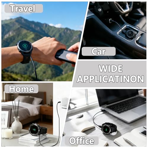 Image of 2 Pack for Garmin Watch Charger Cable for Fenix 5 /5S /5X /6 /6S /6X /7 /7S /8, Vivoactive 3 /4 /4S, Instinct, Forerunner 945, 3.3FT USB C and USB Charging Dock Cradle Data Cord with 2Pcs Adapter