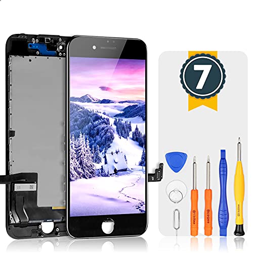 bokman Schermo Display LCD per iPhone 7 Nero, Touch Screen Digitizer Parti di Ricambio con Strumenti di Riparazione