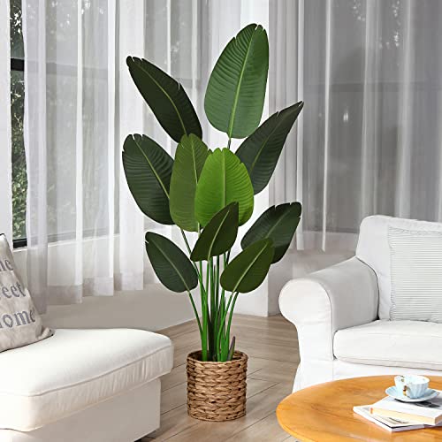 Fopamtri-Piante-Finte-da-Interno-Esterno-Strelitzia-Artificiale-160cm-Hawaiian-Tropic-Party-Pianta-Artificiale-Palma-Albero-Decorazioni-Casa10-Foglie1-Pack
