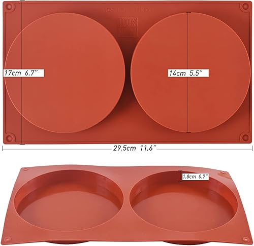 Miniatura 2 de Moldes redondos para tartas, moldes de silicona de 5.4 pulgadas para hornear, antiadherentes y de liberación rápida para pasteles de capa, pasteles
