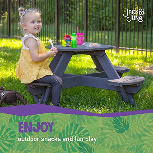 Jack & June Circular Cedar Picnic Table – 100% Cedar Wood – Weather Resistant – Perfect for Outdoor Dining and Entertaining - Thumbnail 7