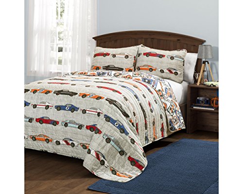 Edredón de coches de carreras Lush Decor fácil de lavar para cama de niños 2