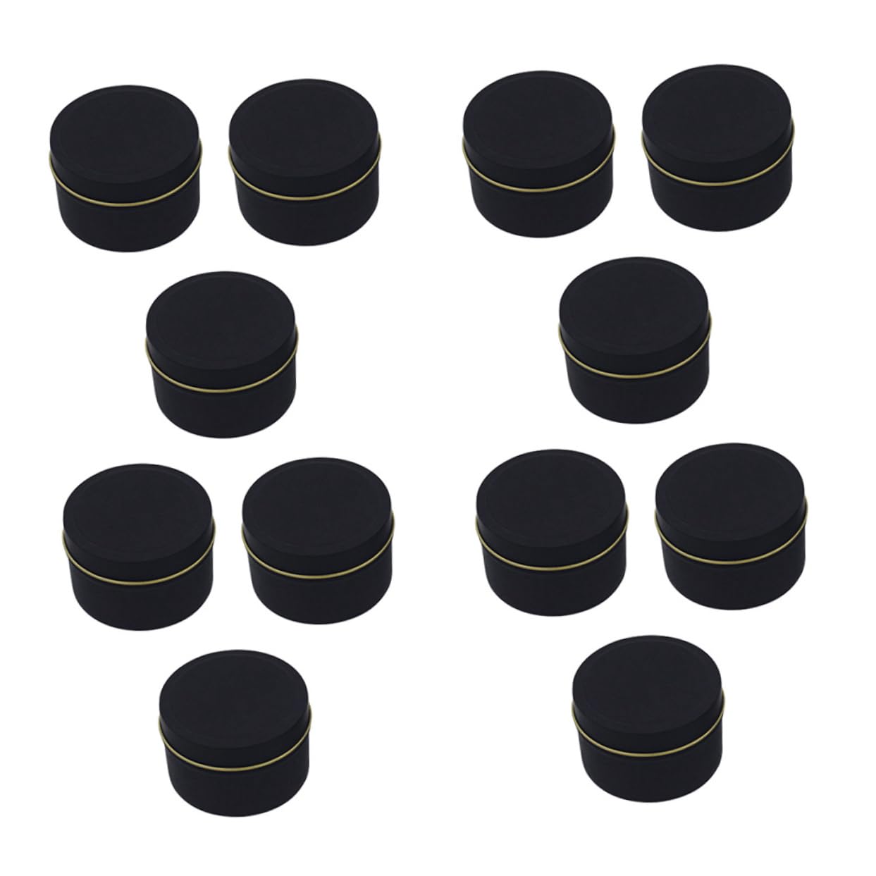 NUOBESTY 12pcs Vintage Iron Candle Tins Airtight Lids for Candle Making Storage Canisters for and Items for Home Organization