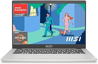 MSI Modern 14, AMD Ryzen 5 7430U, 36CM FHD 60Hz Gaming Laptop (8GB/512GB NVMe SSD/Windows 11 Home, MS Office 2024 + M365/A...