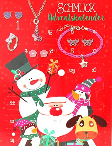 Brandsseller Calendrier de l'Avent pour fille - 24 pièces - Motif 1 rouge Cover