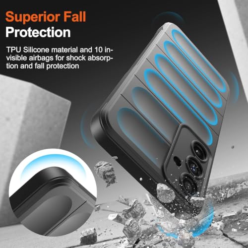 Image of ShieldTech AirGuard Series Back Cover Case for Samsung Galaxy M37 5G | Microfiber Lining | Airbag Cushion Drop Protection | Silicone Cover Case | Anti Slip Grip - Black for Samsung Galaxy M37 5G