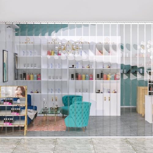 Cortina de PVC para puerta, fácil de instalar, resistente a la intemperie, para garaje, patio y uso industrial, divisor de plástico duradero y flexible, 0,75 x 2 m