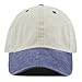 The Hat Depot 100% Cotton Pigment Dyed Low Profile Dad Hat Six Panel Cap (2. Beige/Navy)