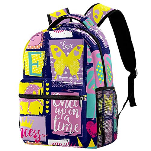 Sac à dos voyage enfant avec porte-bouteille motif papillon