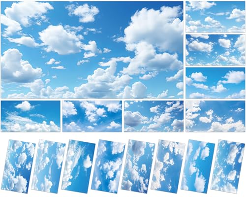8 Pcs Fluorescent Light Covers with 80 Magnets Decorative for Classroom Ceiling Light 4 x 2 Feet Magnetic Light Covers Filter Easy Install for Office Hospitals & Home Drop Ceiling Supplies Cloud