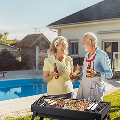Faltbarer Grill - Sofortiger Grill für den Außenbereich, tragbar - Klappbarer Grill aus Edelstahl, Holzkohlegrill in Notizbuchfor, abnehmbarer zusammenklappbarer Mini-Tischgrill für Camping Yatlouba – Bild 4