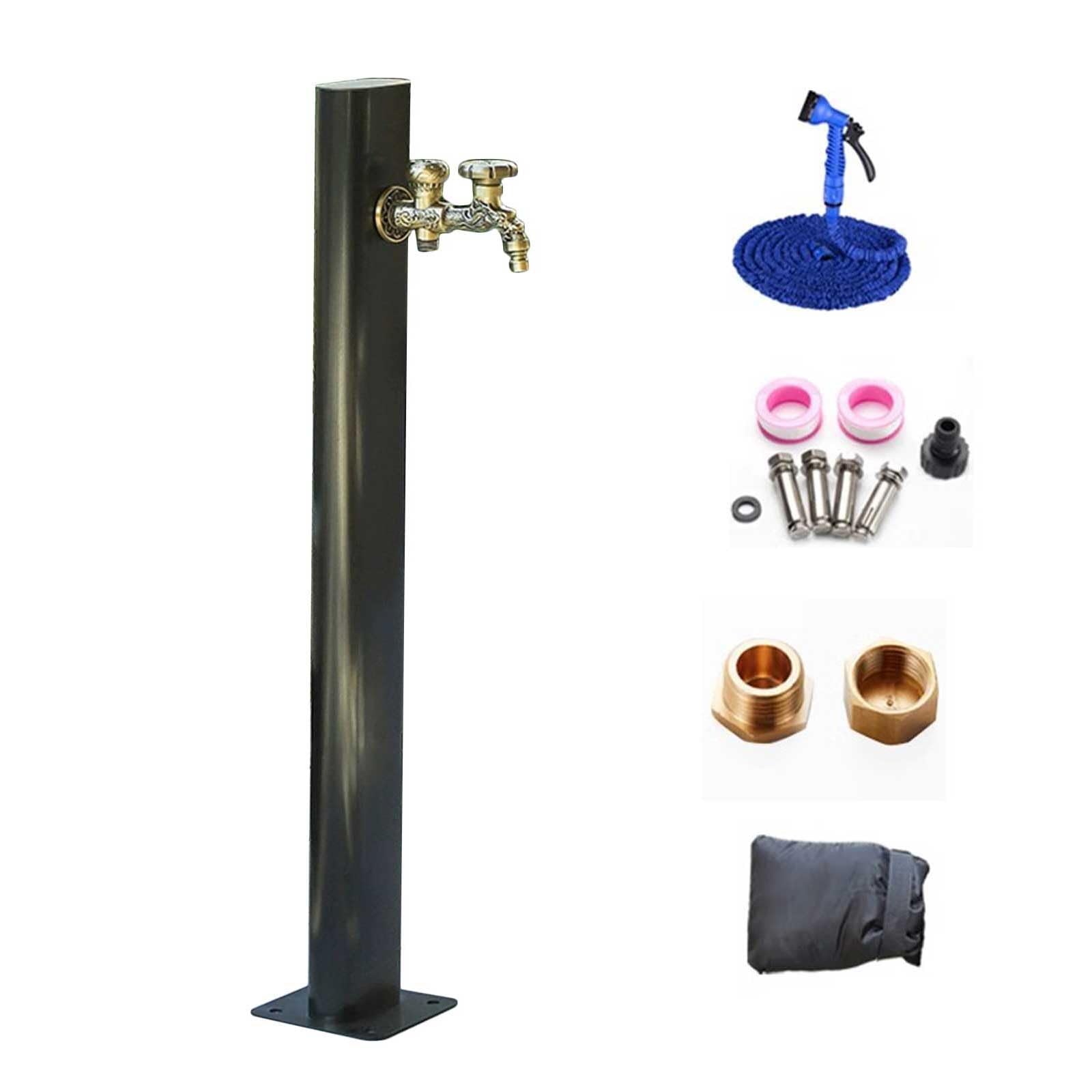 WOTZOV Faucet Water Column,304 Stainless Steel Vertical Garden Water Column - Retro Freestanding Outdoor Antifreeze Faucet Yard Hydrant, Durable Bronze Finish For Garden Irrigation A，Bronze