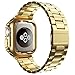 Compatible with Apple Watch Ultra 3/2/1 Band and Case, Stainless Steel Metal Chain with TPU Cover, Smart-Watch Link Bracelet Strap for men, Wrist-Band for i-Watch Ultra, 49mm, Gold